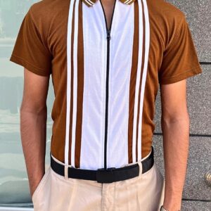 Chestnut Bourbon — Old Money Full Zipper Polo