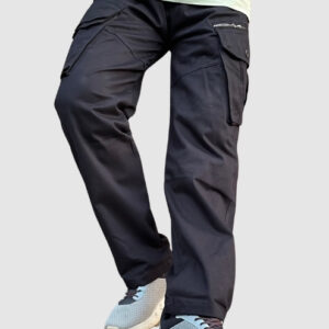 Jet Black Baggy Cargo Pants