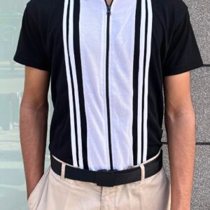 Noir Black — Old Money Full Zipper Polo