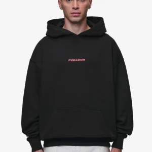Men Colne Logo Oversized Black Hoodie